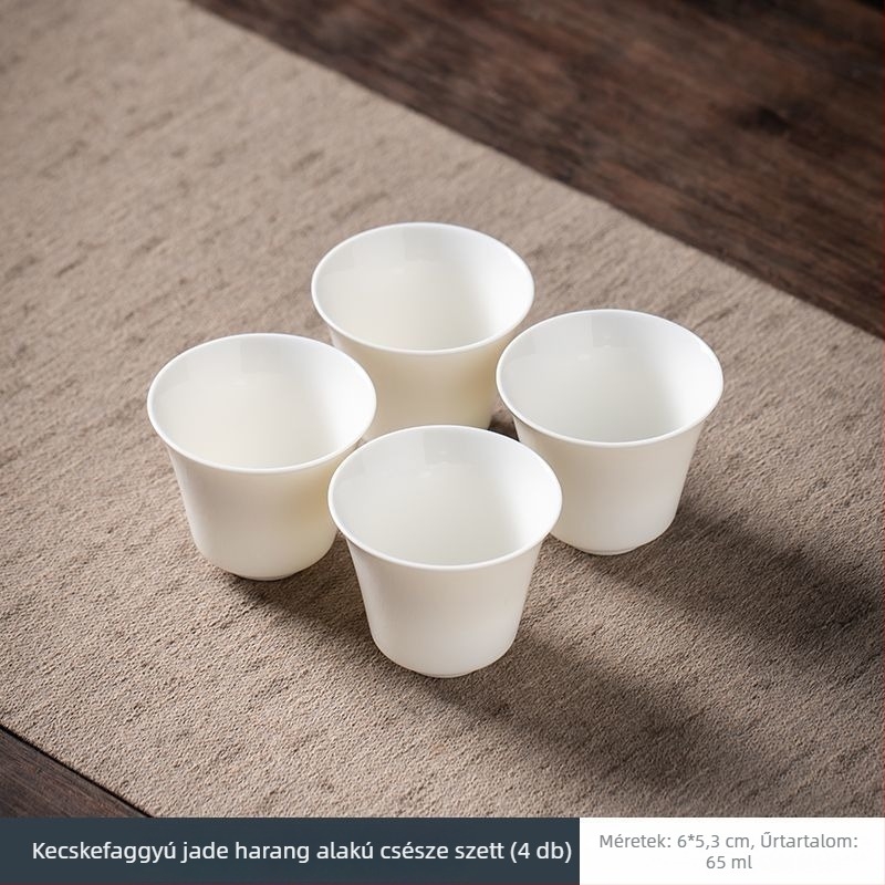 Fehér porcelán teáscsésze, kerámiából készült Gongfu teáskészlet, kerámiás kóstoló teáscsésze otthoni vendégfogadásra