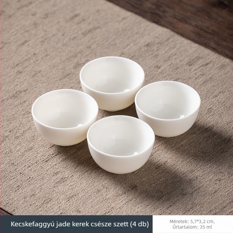 Fehér porcelán teáscsésze, kerámiából készült Gongfu teáskészlet, kerámiás kóstoló teáscsésze otthoni vendégfogadásra
