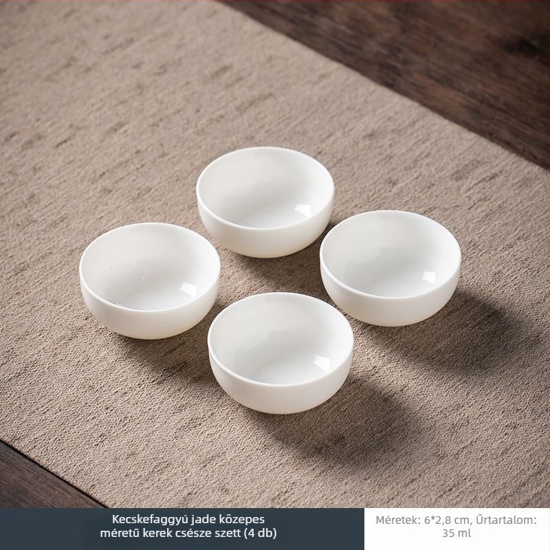 Fehér porcelán teáscsésze, kerámiából készült Gongfu teáskészlet, kerámiás kóstoló teáscsésze otthoni vendégfogadásra