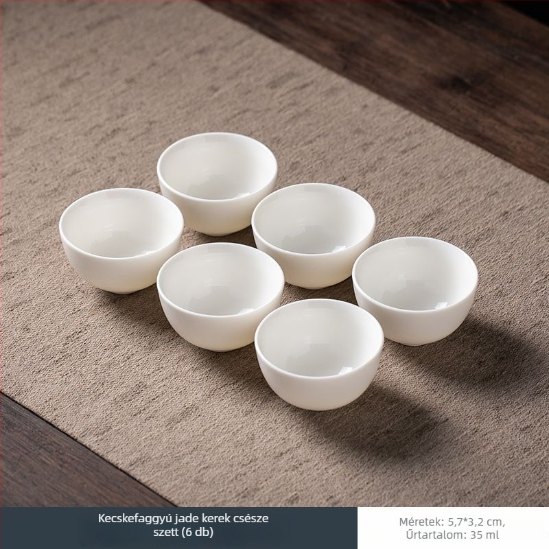 Fehér porcelán teáscsésze, kerámiából készült Gongfu teáskészlet, kerámiás kóstoló teáscsésze otthoni vendégfogadásra