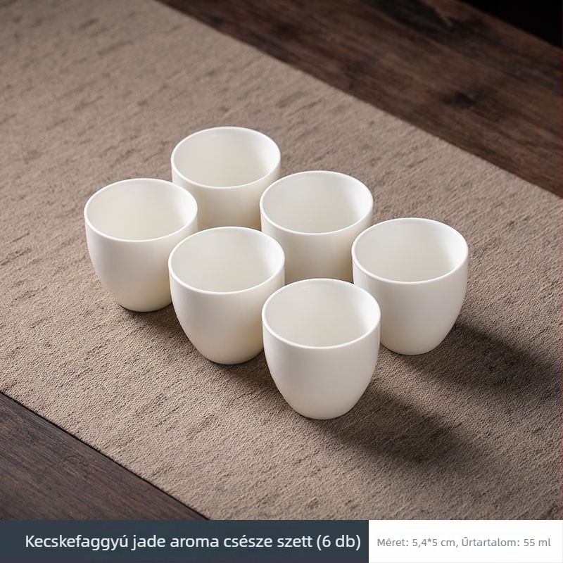 Fehér porcelán teáscsésze, kerámiából készült Gongfu teáskészlet, kerámiás kóstoló teáscsésze otthoni vendégfogadásra