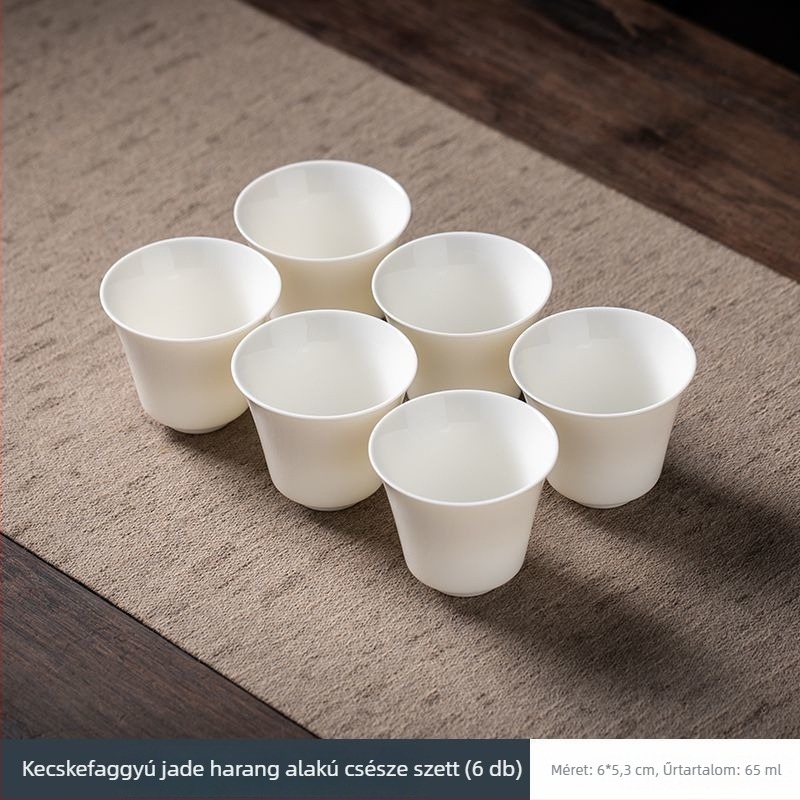 Fehér porcelán teáscsésze, kerámiából készült Gongfu teáskészlet, kerámiás kóstoló teáscsésze otthoni vendégfogadásra