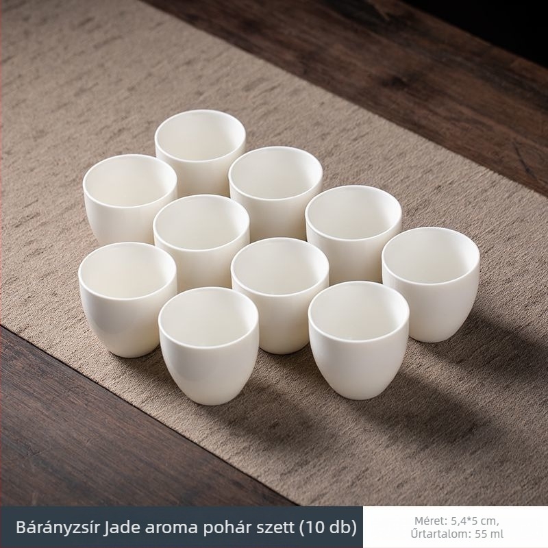 Fehér porcelán teáscsésze, kerámiából készült Gongfu teáskészlet, kerámiás kóstoló teáscsésze otthoni vendégfogadásra