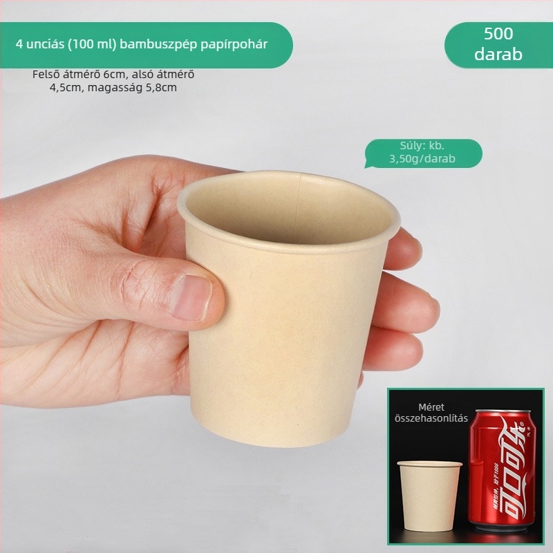 Qidian 101–200 ml egyszer használatos kóstoló pohár, bevont papírból készült, logónyomással, forró italokhoz