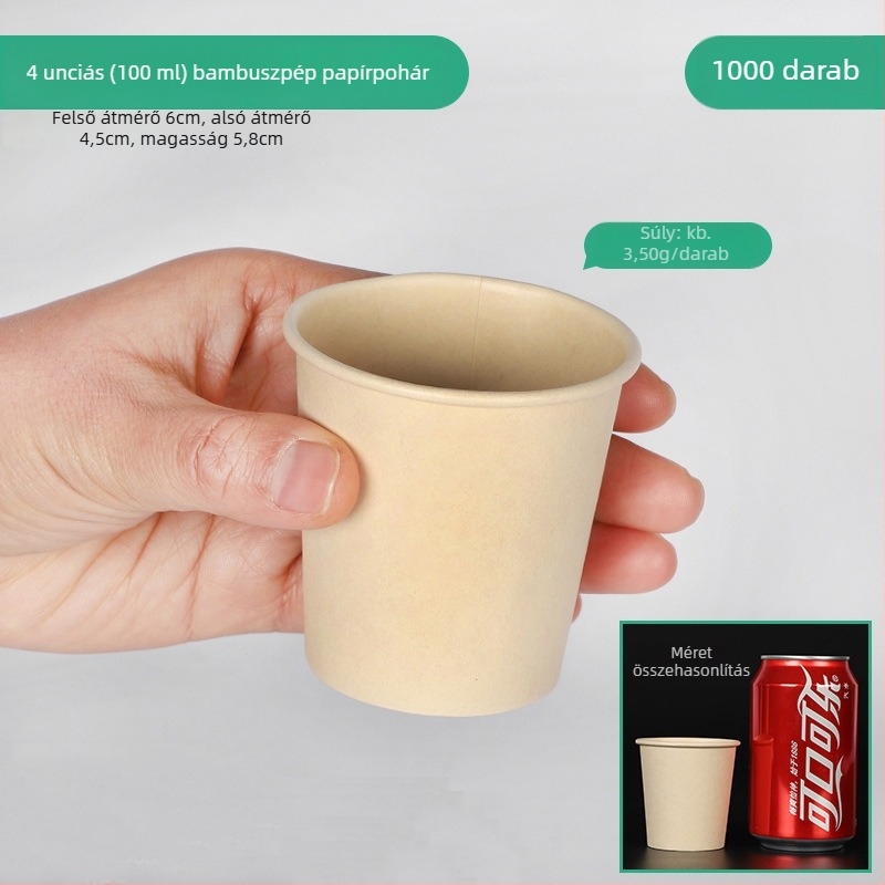 Qidian 101–200 ml egyszer használatos kóstoló pohár, bevont papírból készült, logónyomással, forró italokhoz