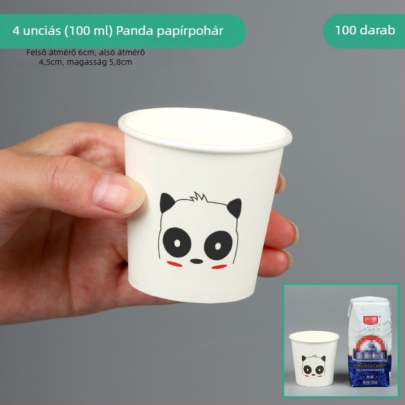 Qidian 101–200 ml egyszer használatos kóstoló pohár, bevont papírból készült, logónyomással, forró italokhoz