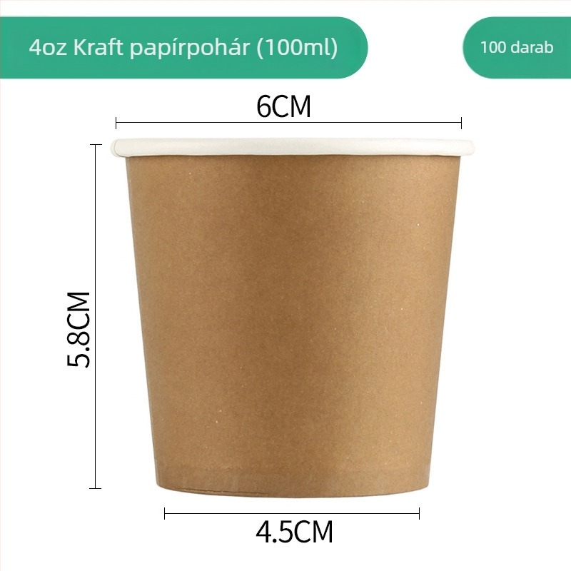 Qidian 101–200 ml egyszer használatos kóstoló pohár, bevont papírból készült, logónyomással, forró italokhoz