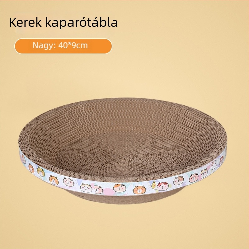 Happy Parrot Extra Large Macska karcoló tábla és fészek — egy darabból készült hullámkarton, kopásálló, szálak nélkül, többfunkciós