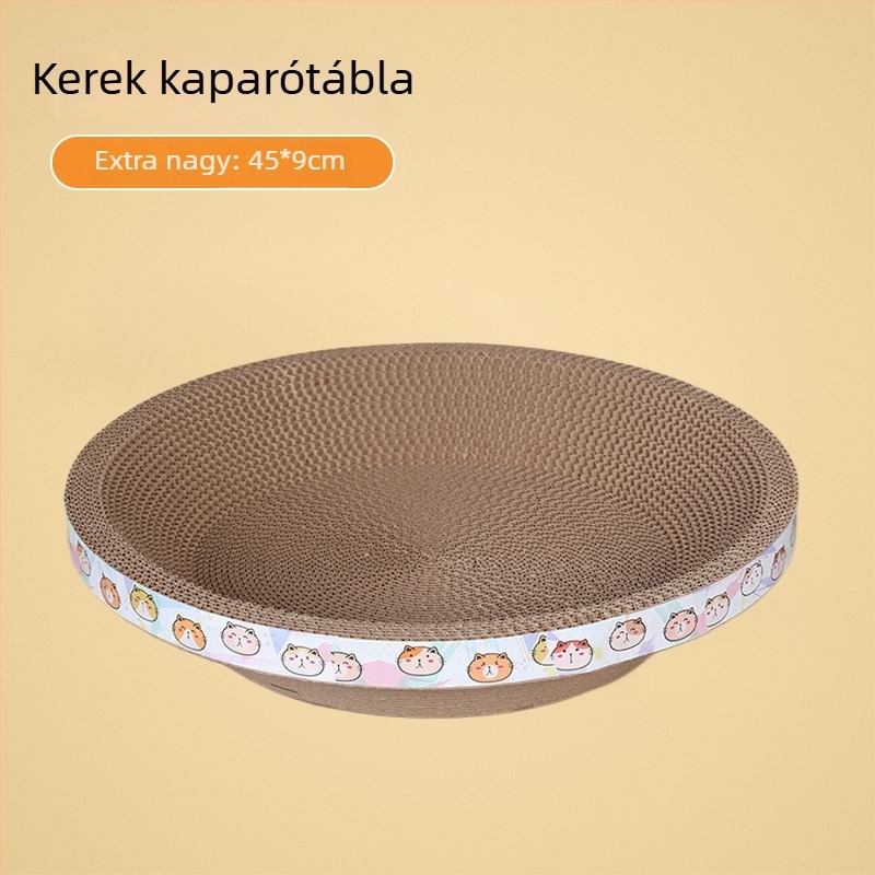 Happy Parrot Extra Large Macska karcoló tábla és fészek — egy darabból készült hullámkarton, kopásálló, szálak nélkül, többfunkciós