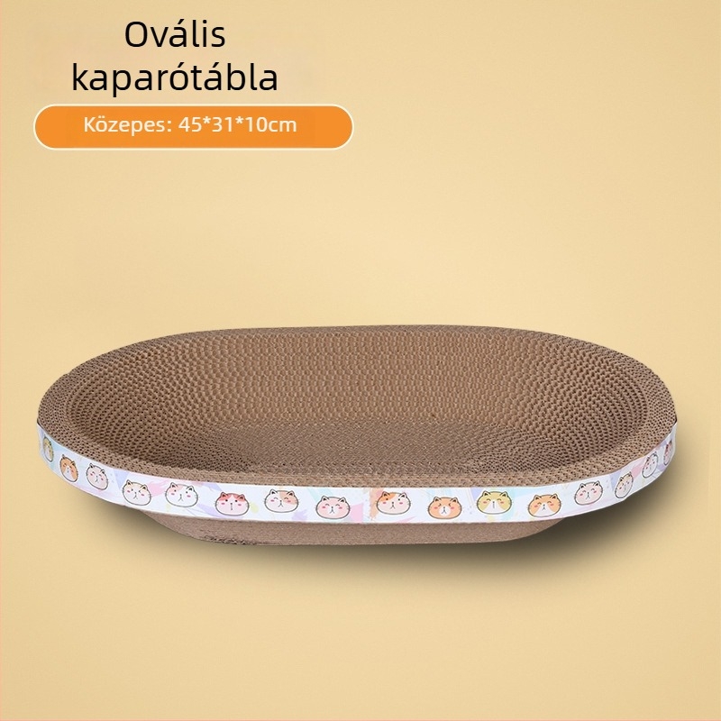 Happy Parrot Extra Large Macska karcoló tábla és fészek — egy darabból készült hullámkarton, kopásálló, szálak nélkül, többfunkciós