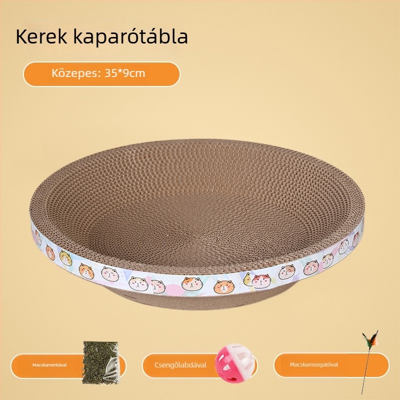 Happy Parrot Extra Large Macska karcoló tábla és fészek — egy darabból készült hullámkarton, kopásálló, szálak nélkül, többfunkciós