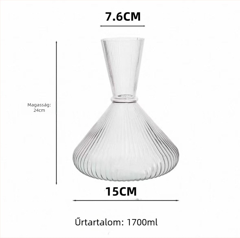 Európai stílusú ólommentes üveg vörösboros dekantáló, 1000 ml, kiváló minőségű