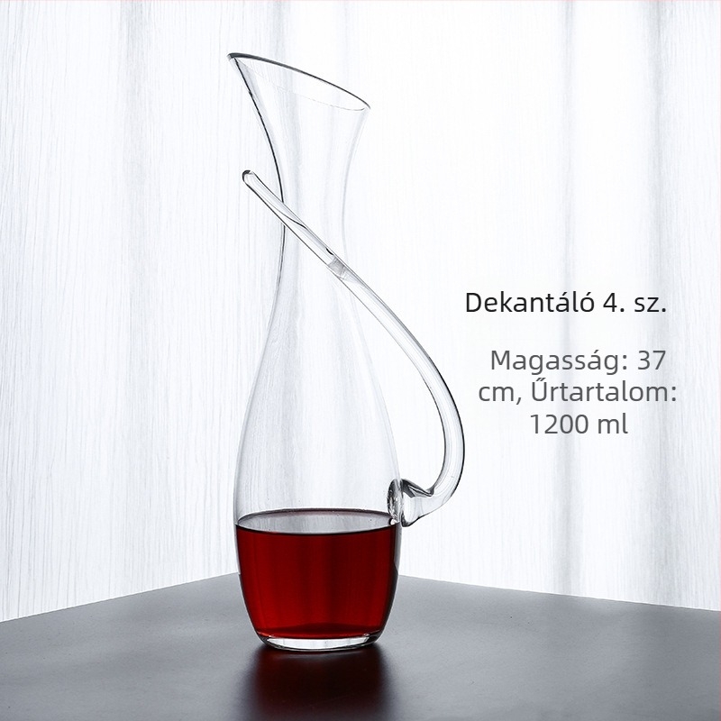 Európai stílusú ólommentes üveg vörösboros dekantáló, 1000 ml, kiváló minőségű