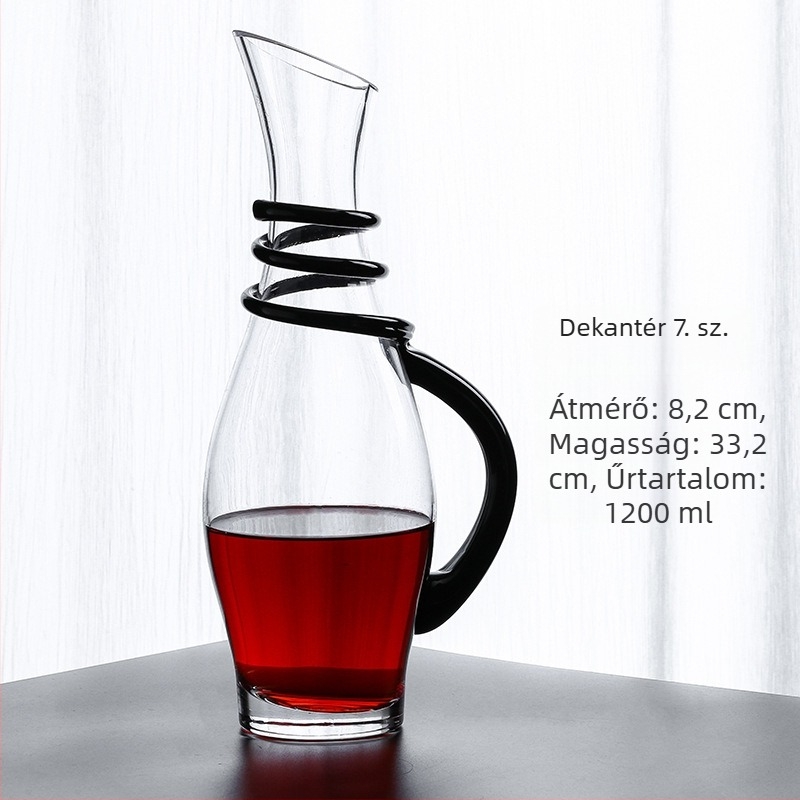 Európai stílusú ólommentes üveg vörösboros dekantáló, 1000 ml, kiváló minőségű