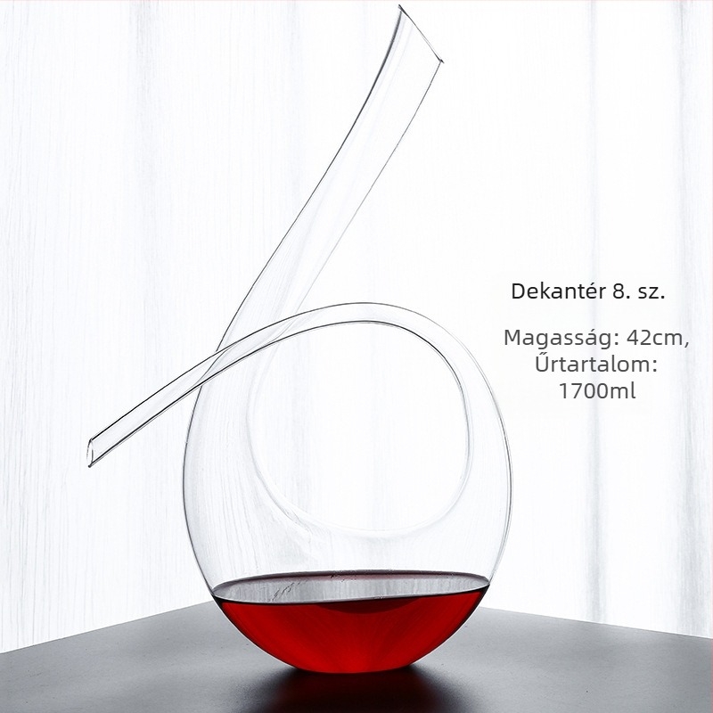 Európai stílusú ólommentes üveg vörösboros dekantáló, 1000 ml, kiváló minőségű