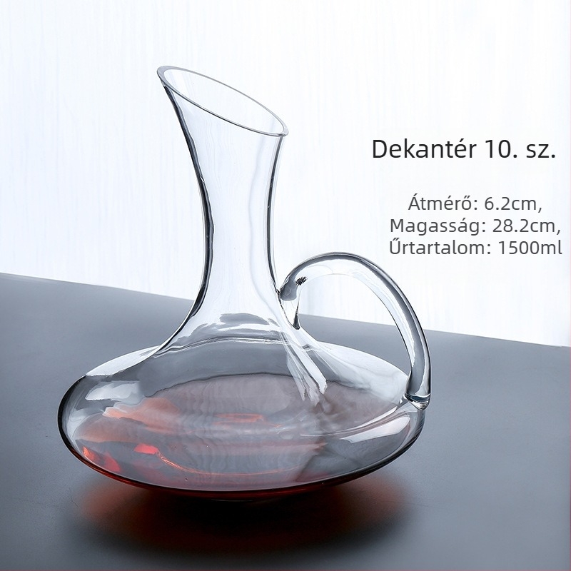 Európai stílusú ólommentes üveg vörösboros dekantáló, 1000 ml, kiváló minőségű