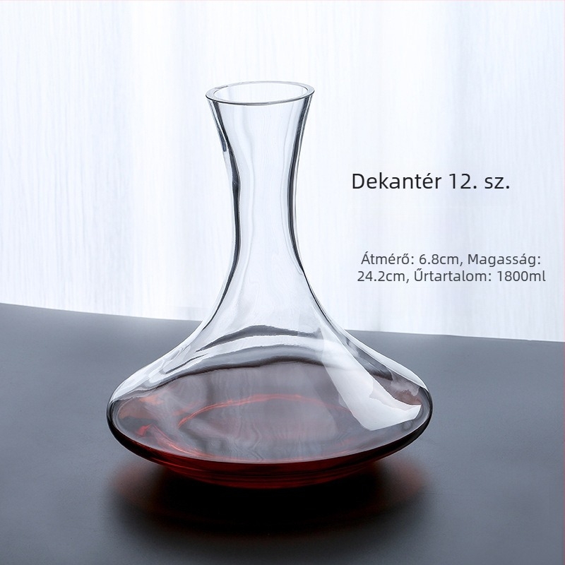 Európai stílusú ólommentes üveg vörösboros dekantáló, 1000 ml, kiváló minőségű