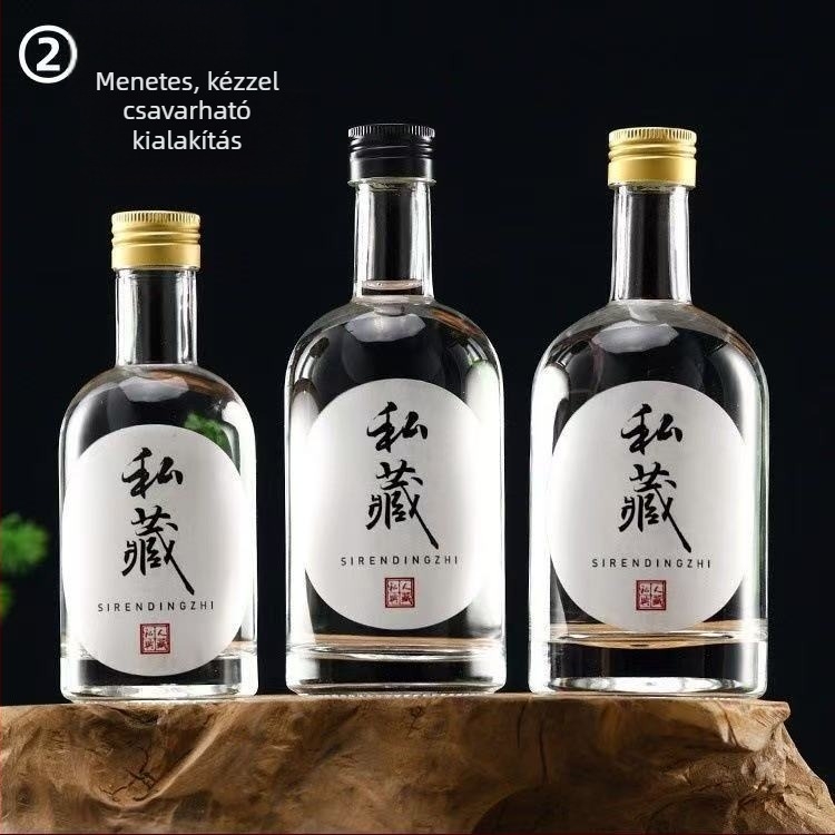 Átlátszó matt üvegből készült palackok italokhoz és gyümölcsborokhoz, üres palackok 50 ml-től 1000 ml-ig