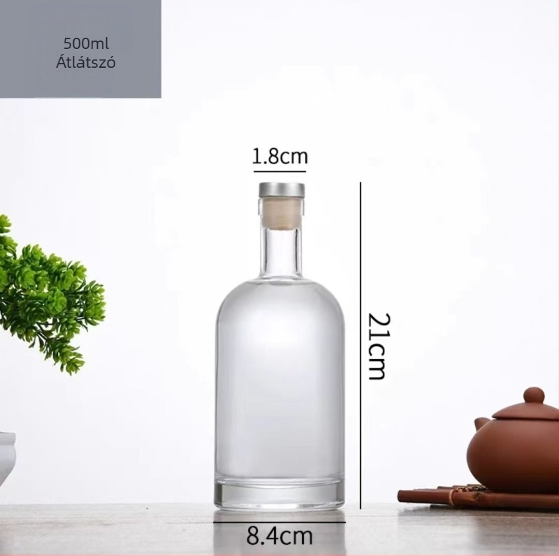 Átlátszó matt üvegből készült palackok italokhoz és gyümölcsborokhoz, üres palackok 50 ml-től 1000 ml-ig