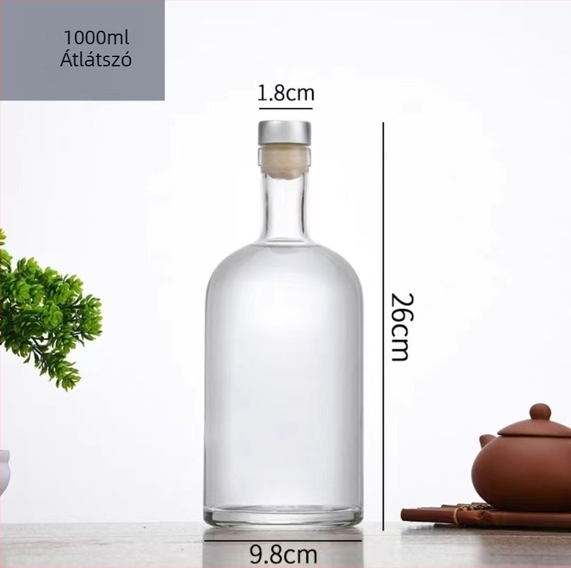 Átlátszó matt üvegből készült palackok italokhoz és gyümölcsborokhoz, üres palackok 50 ml-től 1000 ml-ig