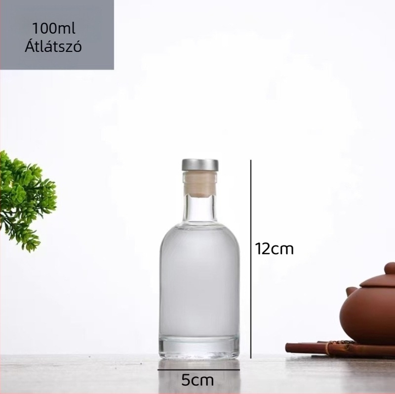 Átlátszó matt üvegből készült palackok italokhoz és gyümölcsborokhoz, üres palackok 50 ml-től 1000 ml-ig
