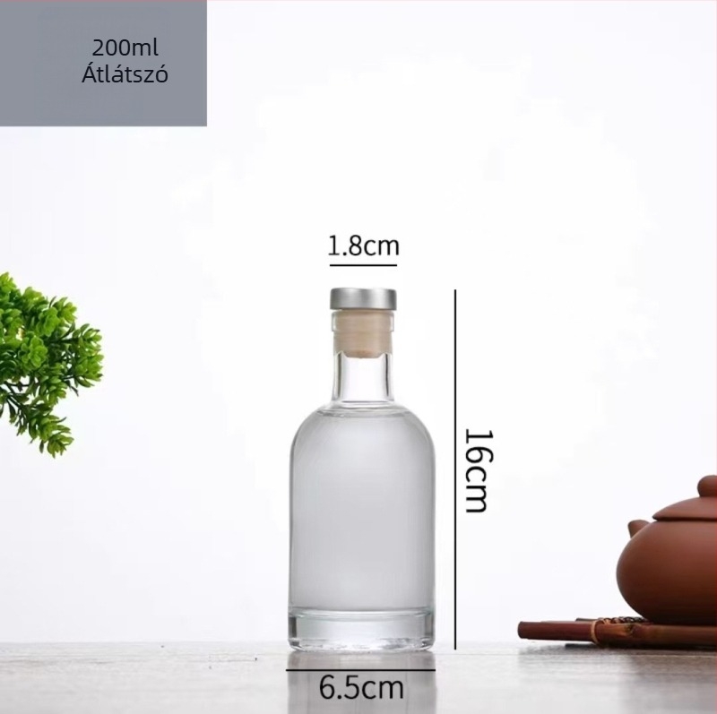 Átlátszó matt üvegből készült palackok italokhoz és gyümölcsborokhoz, üres palackok 50 ml-től 1000 ml-ig