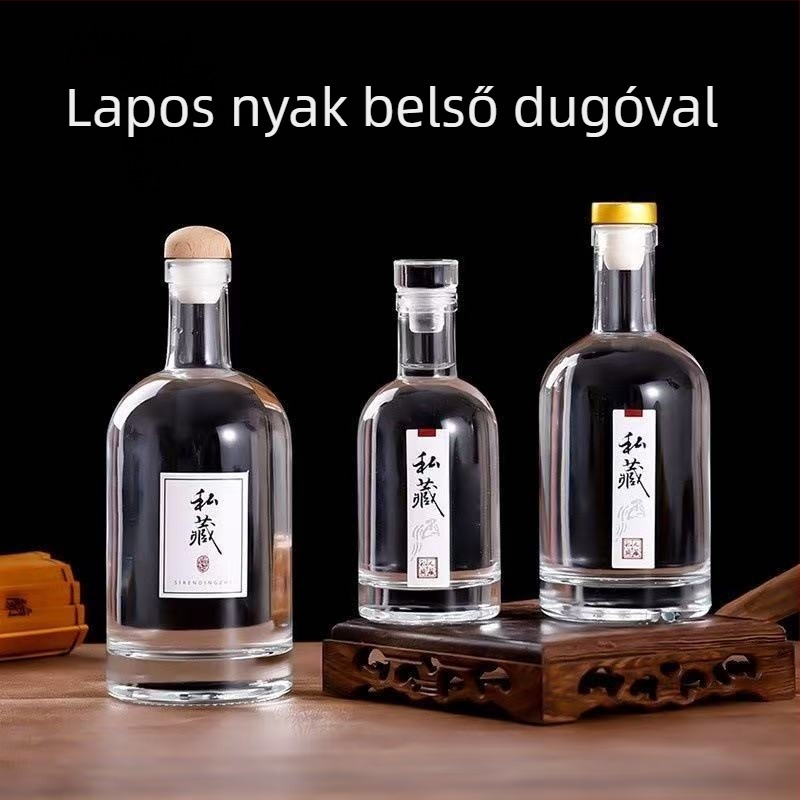 Átlátszó matt üvegből készült palackok italokhoz és gyümölcsborokhoz, üres palackok 50 ml-től 1000 ml-ig