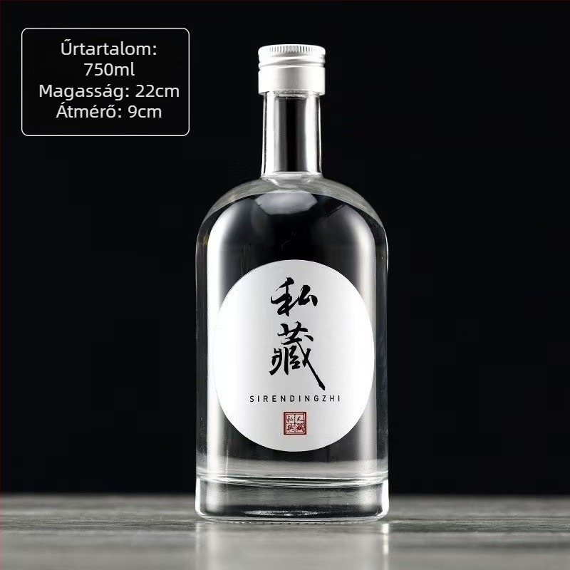 Átlátszó matt üvegből készült palackok italokhoz és gyümölcsborokhoz, üres palackok 50 ml-től 1000 ml-ig
