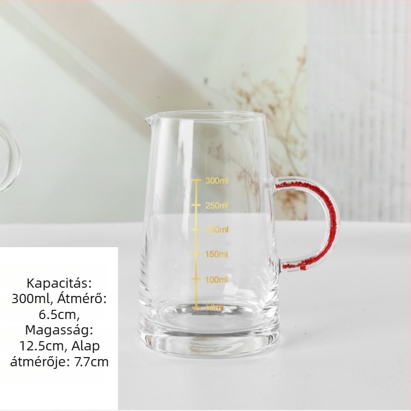 Kristályos üvegből készült boros dekantáló mérő skálával, fehér- és vörösborhoz, otthoni használatra