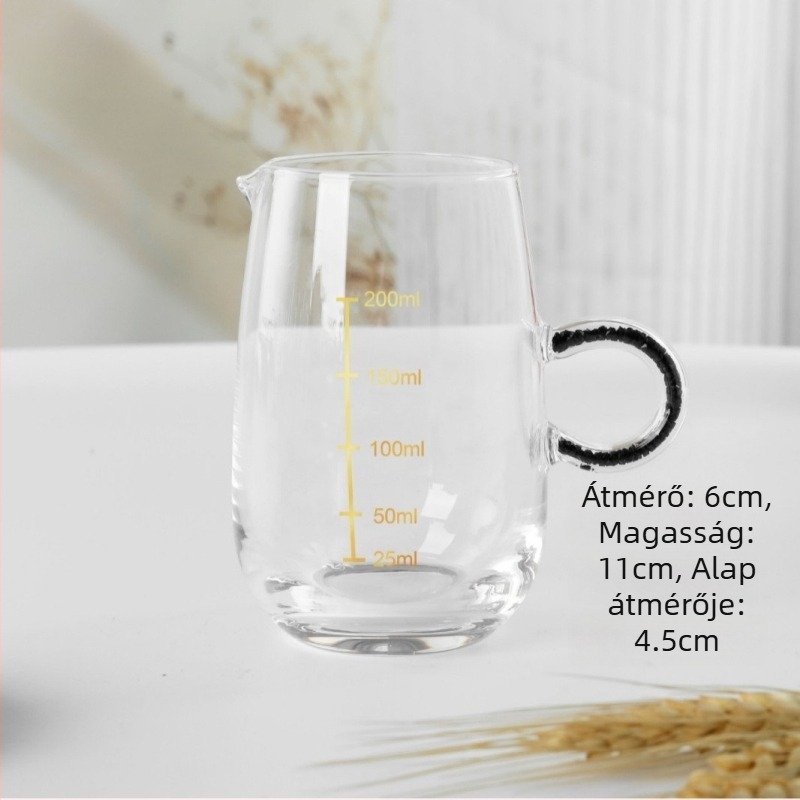 Kristályos üvegből készült boros dekantáló mérő skálával, fehér- és vörösborhoz, otthoni használatra