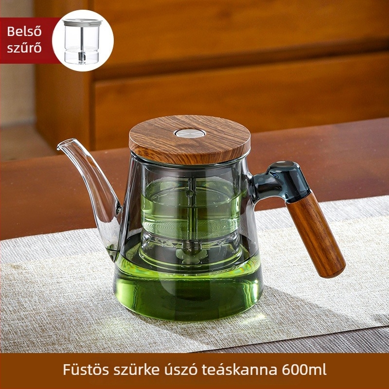 Új üvegből készült teáskanna vízszétválasztó szűrővel, otthoni és irodai használatra