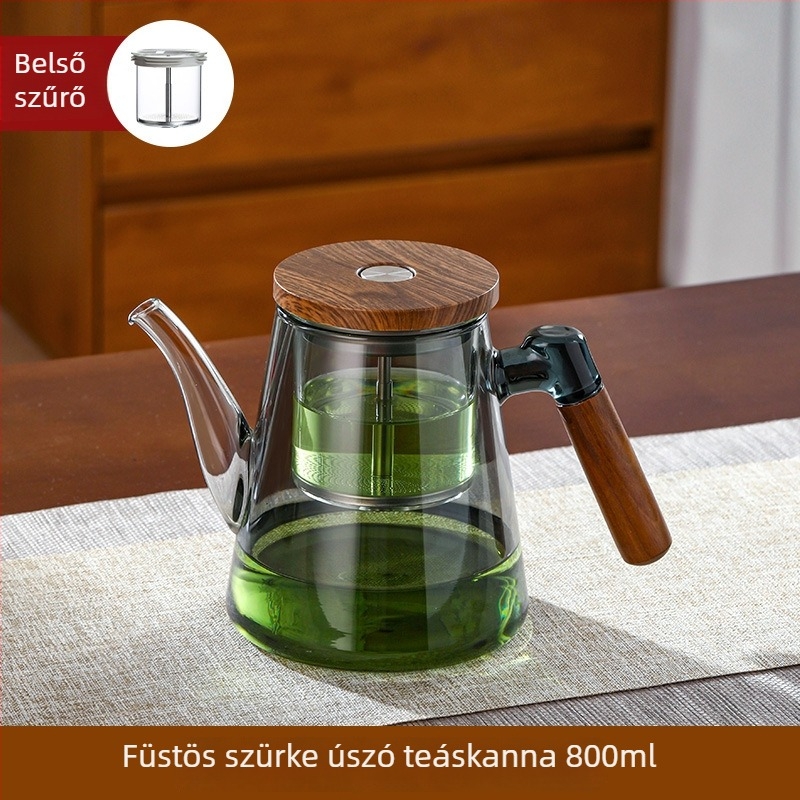 Új üvegből készült teáskanna vízszétválasztó szűrővel, otthoni és irodai használatra