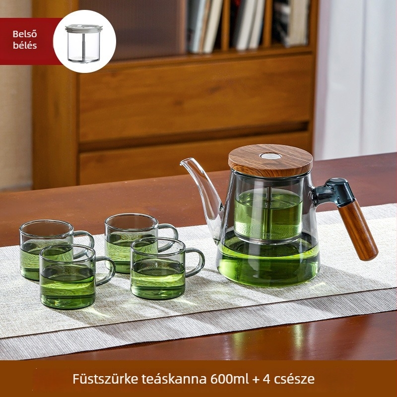 Új üvegből készült teáskanna vízszétválasztó szűrővel, otthoni és irodai használatra