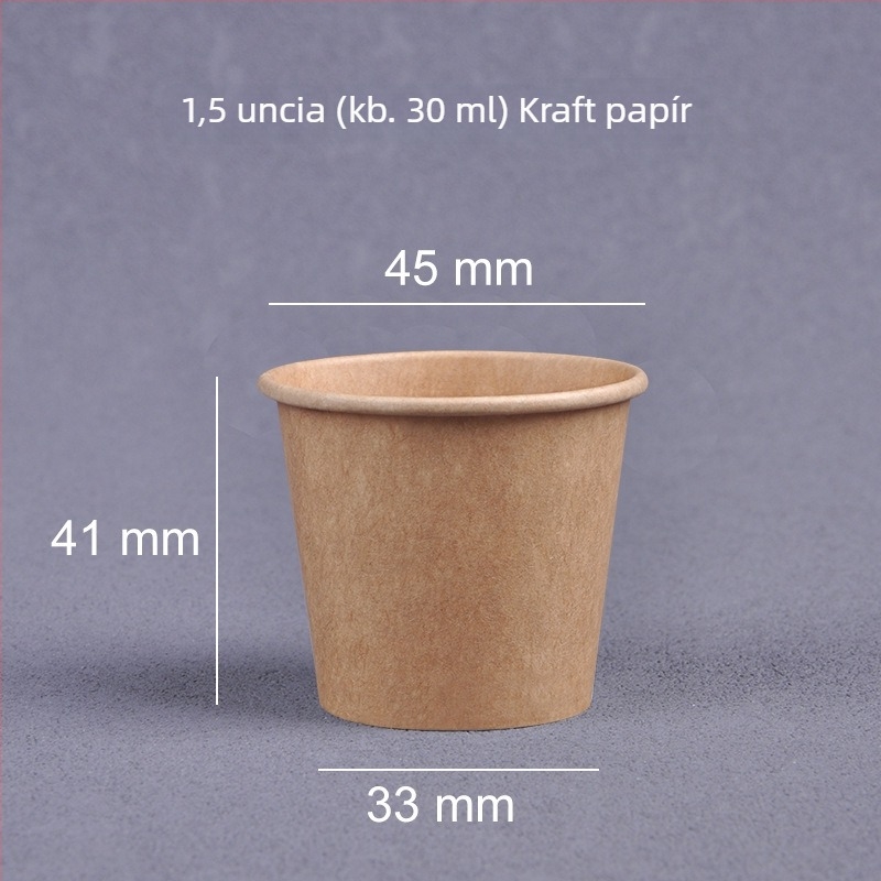 Egyszer használatos kóstoló poharak, mini papír poharak logóval, 30 ml
