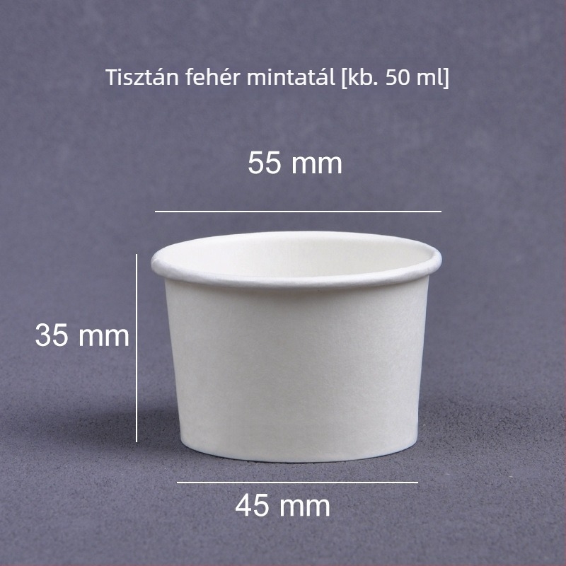 Egyszer használatos kóstoló poharak, mini papír poharak logóval, 30 ml