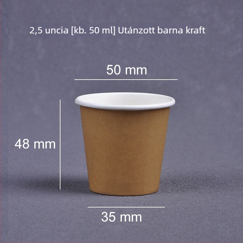 Egyszer használatos kóstoló poharak, mini papír poharak logóval, 30 ml