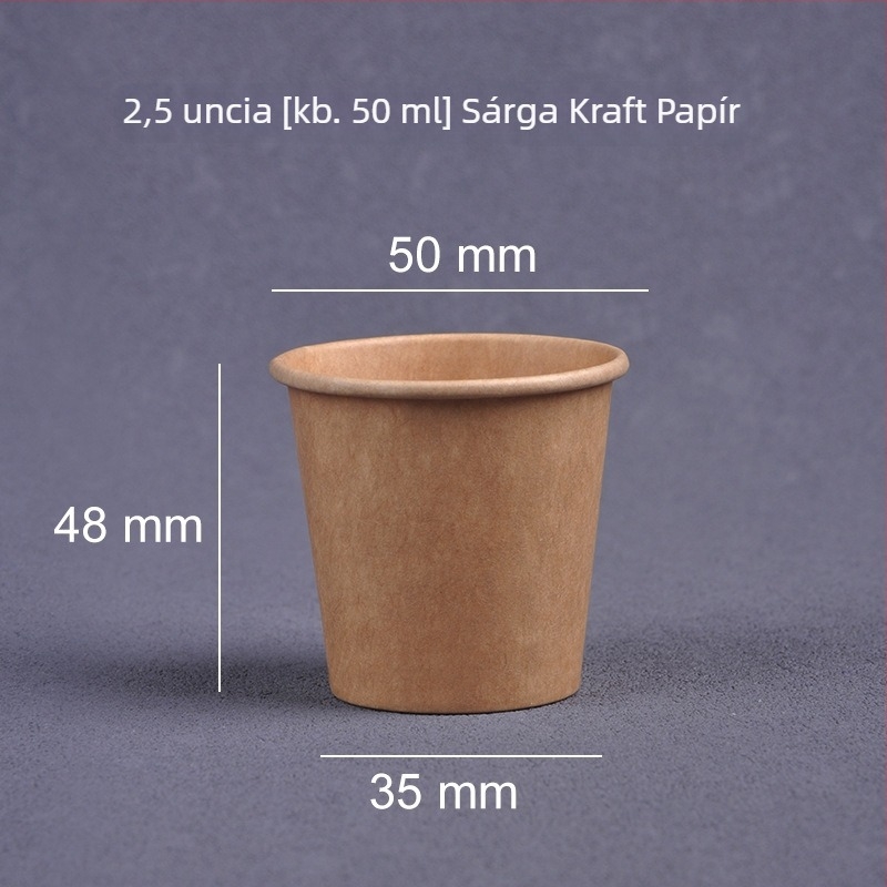 Egyszer használatos kóstoló poharak, mini papír poharak logóval, 30 ml
