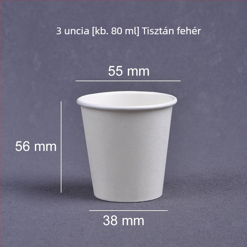 Egyszer használatos kóstoló poharak, mini papír poharak logóval, 30 ml