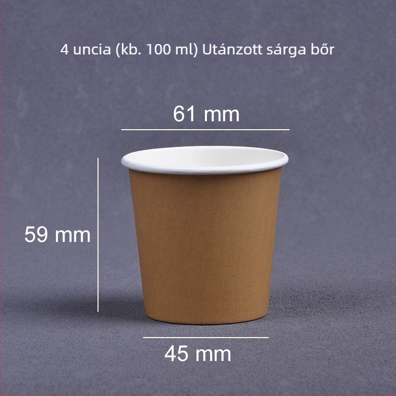 Egyszer használatos kóstoló poharak, mini papír poharak logóval, 30 ml