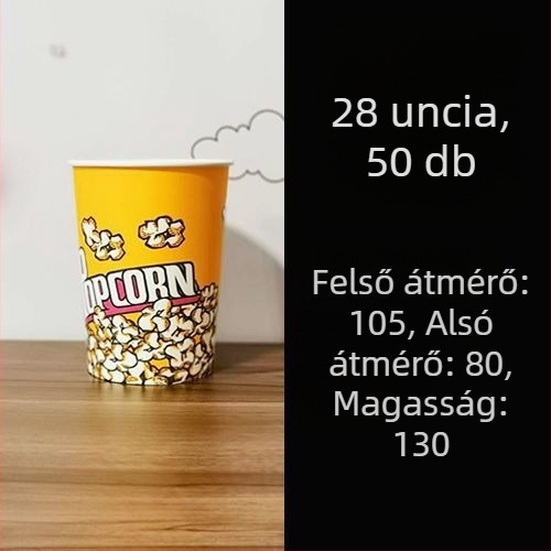 Egyszer használatos papír popcorn vödrök, kis méretű 28A, készlet mozi és KTV számára
