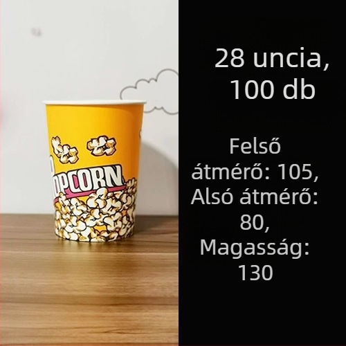 Egyszer használatos papír popcorn vödrök, kis méretű 28A, készlet mozi és KTV számára