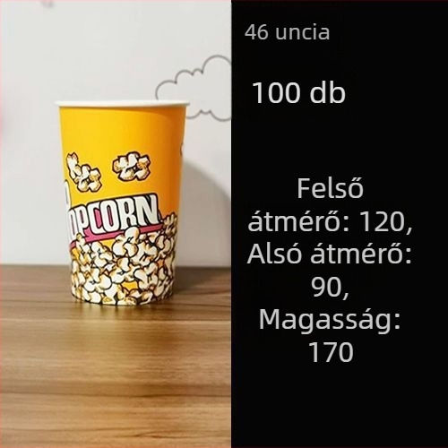 Egyszer használatos papír popcorn vödrök, kis méretű 28A, készlet mozi és KTV számára