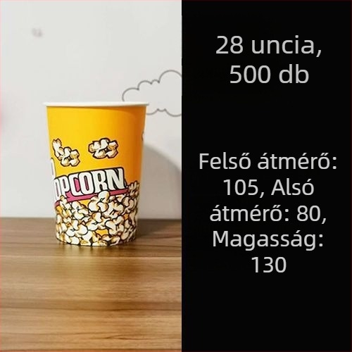 Egyszer használatos papír popcorn vödrök, kis méretű 28A, készlet mozi és KTV számára