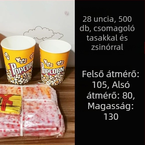 Egyszer használatos papír popcorn vödrök, kis méretű 28A, készlet mozi és KTV számára