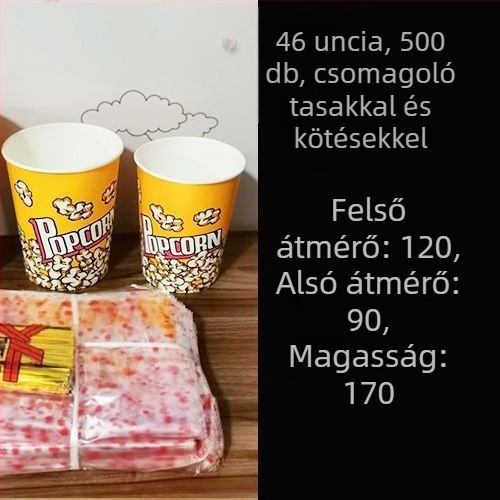 Egyszer használatos papír popcorn vödrök, kis méretű 28A, készlet mozi és KTV számára