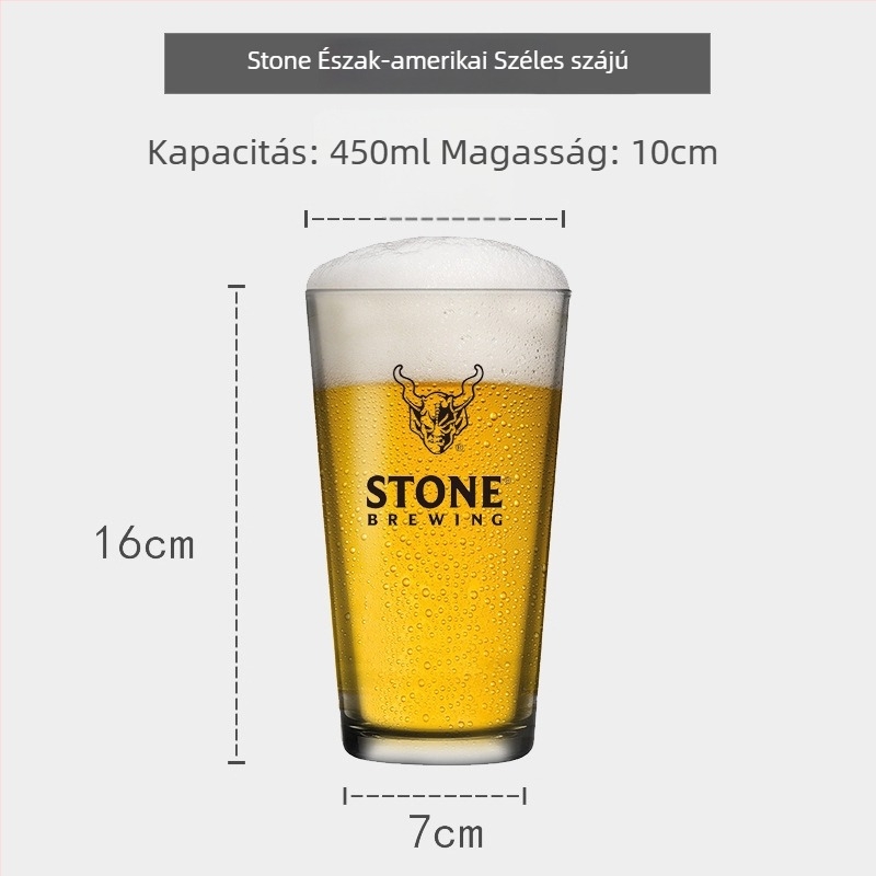 IPA sörös pohár tulipán alakú, rövid és magas lábú, logó nyomtatás
