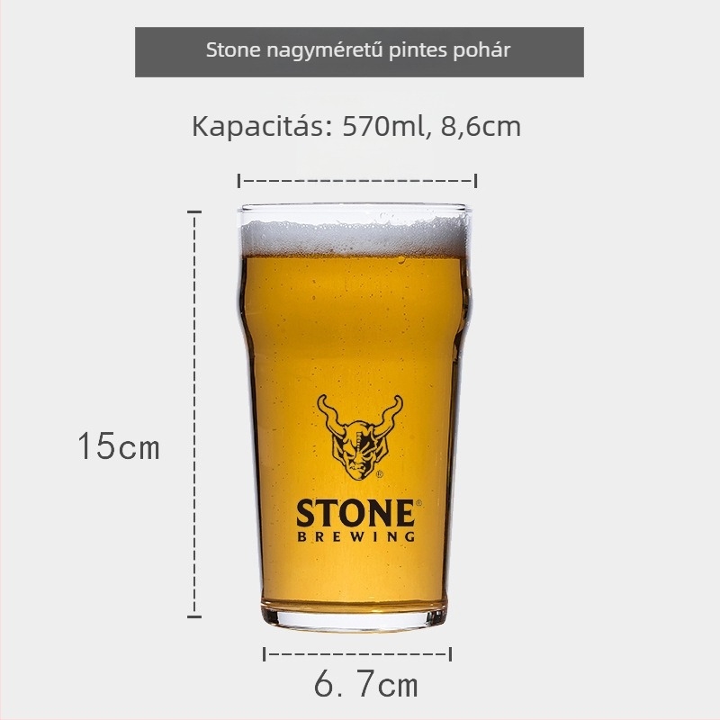 IPA sörös pohár tulipán alakú, rövid és magas lábú, logó nyomtatás
