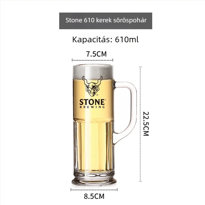 IPA sörös pohár tulipán alakú, rövid és magas lábú, logó nyomtatás