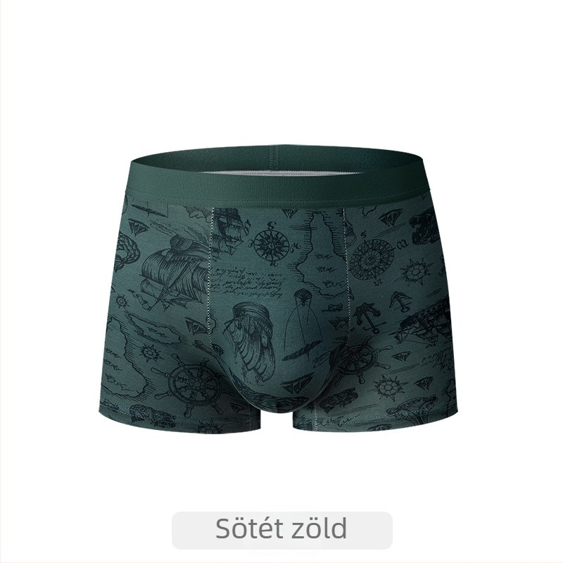 Férfi boxeralsó pamutból mulberry selyemmel, 7A antibakteriális bevarrás a kerületben, lélegző, bőrbarát, kényelmes középmagas derekú