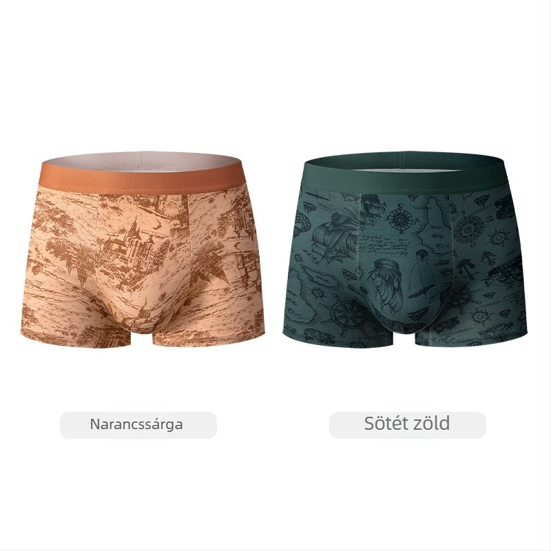 Férfi boxeralsó pamutból mulberry selyemmel, 7A antibakteriális bevarrás a kerületben, lélegző, bőrbarát, kényelmes középmagas derekú